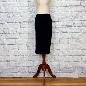 Theory Black Wool Blend Pencil Skirt
